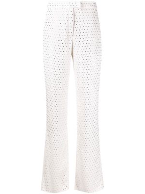 THE ANDAMANE Gladys crystal-embellished trousers - White