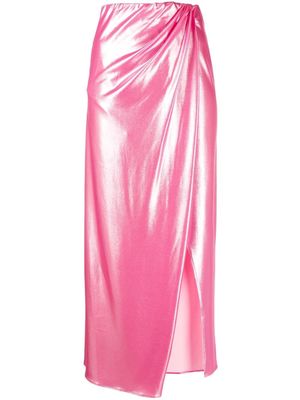 THE ANDAMANE high-waisted gathered-detail skirt - Pink
