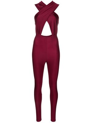 THE ANDAMANE Hola cut-out body-con jumpsuit - Red