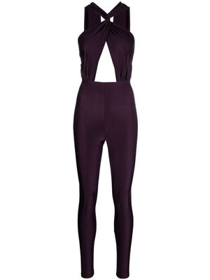 THE ANDAMANE Hola halterneck skinny jumpsuit - Purple
