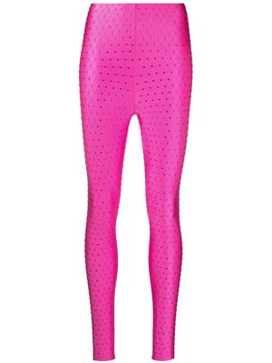 THE ANDAMANE Holly crystal-embellished leggings - Pink
