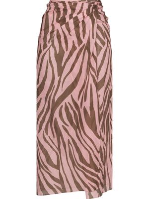 THE ANDAMANE Jacky zebra-print skirt - Pink