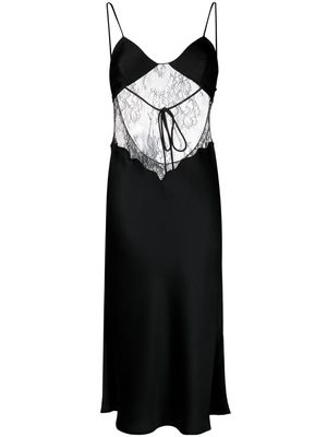 THE ANDAMANE Jessica floral-lace midi slip dress - Black