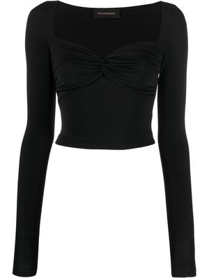 THE ANDAMANE knot-detail long-sleeved top - Black