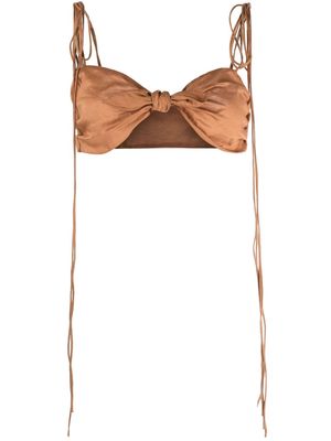 THE ANDAMANE knotted bralette top - Brown