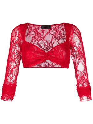 THE ANDAMANE lace-embroidered cropped top