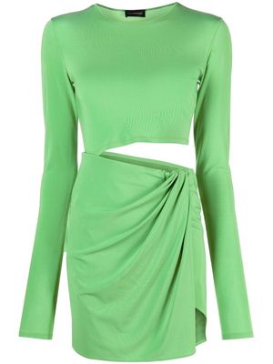 THE ANDAMANE long-sleeved cut-out mini dress - Green