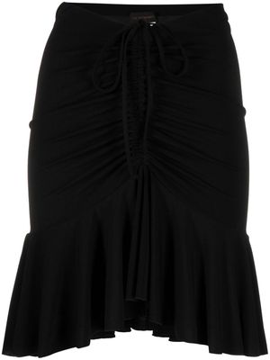 THE ANDAMANE Natasha ruched drawstring miniskirt - Black