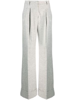 THE ANDAMANE Nathalie twill-weave wool-blend straight trousers - Grey