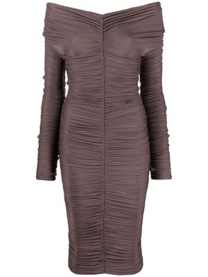 THE ANDAMANE Nicole ruched off-shoulder dress - Purple