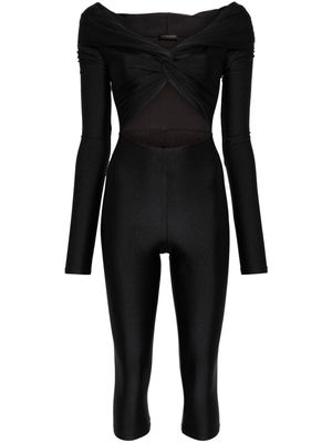 THE ANDAMANE off-shoulder cropped jumpsuit - Black