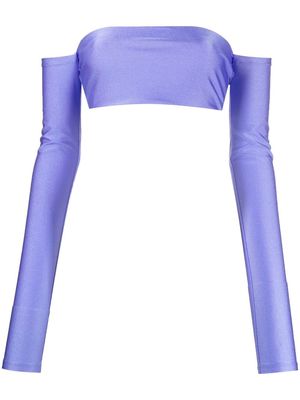 THE ANDAMANE off-shoulder cropped top - Purple
