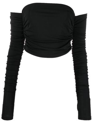 THE ANDAMANE off-shoulder draped top - Black