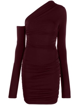 THE ANDAMANE one-shoulder ruched minidress - Purple