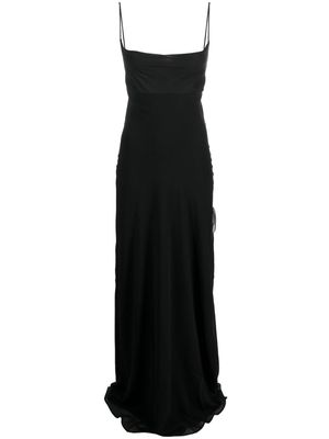 THE ANDAMANE open-back silk maxi slip dress - Black