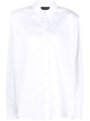 THE ANDAMANE padded-shoulders cotton shirt - White