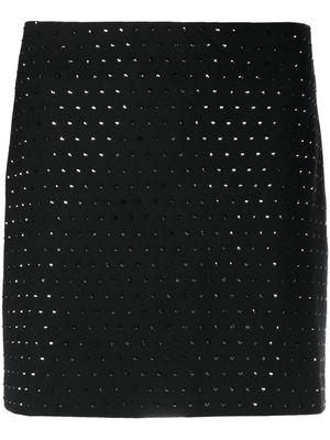 THE ANDAMANE rhinestone-embellished zip-up miniskirt - Black