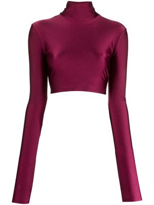 THE ANDAMANE roll-neck cropped sweatshirt - Red