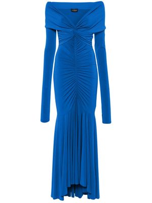 THE ANDAMANE ruched off-shoulder gown - Blue