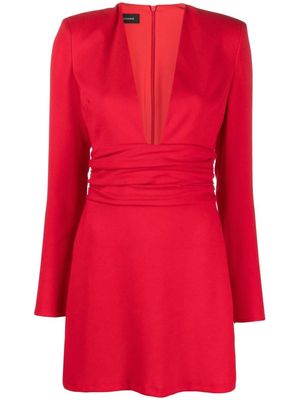 THE ANDAMANE ruched-waist mini dress - Red