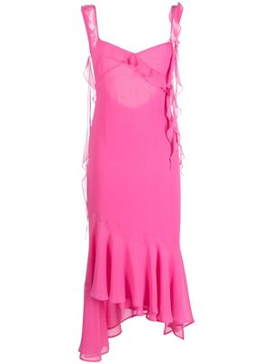THE ANDAMANE ruffle-detail midi dress - Pink
