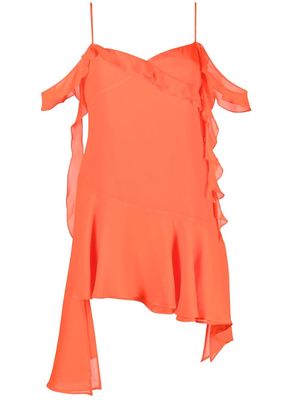 THE ANDAMANE ruffled asymmetric minidress - Orange