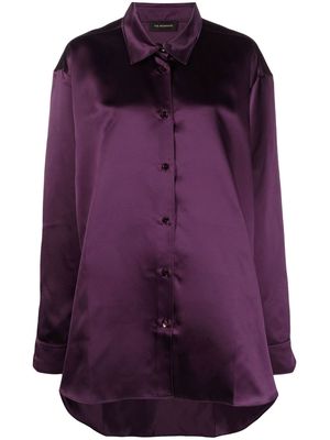 THE ANDAMANE satin-finish long-sleeve shirt - Purple