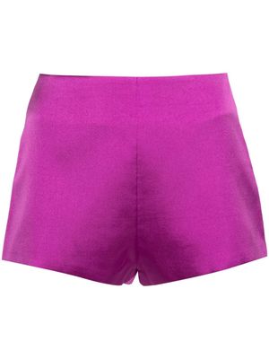 THE ANDAMANE satin high-waisted shorts - Purple