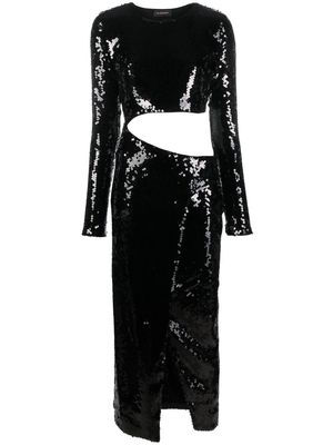 THE ANDAMANE sequin-detailed midi dress - Black