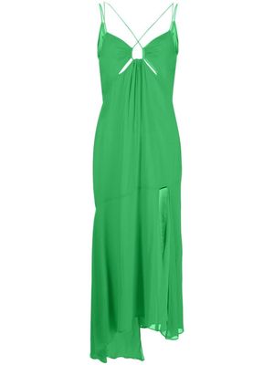 THE ANDAMANE side-split cut-out dress - Green