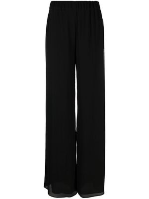 THE ANDAMANE silk-stretch wide-leg trousers - Black