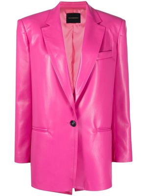 THE ANDAMANE single-breasted faux-leather blazer - Pink