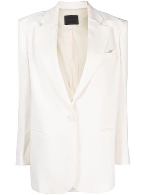 THE ANDAMANE single-breasted shoulder-pads blazer - Neutrals
