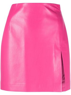 THE ANDAMANE split faux-leather miniskirt - Pink