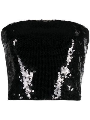 THE ANDAMANE strapless sequin-embellished top - Black