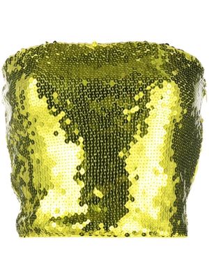 THE ANDAMANE strapless sequinned top - Green