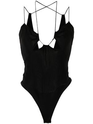THE ANDAMANE strappy halterneck bodysuit - Black