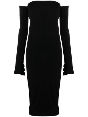 THE ANDAMANE tie-fastening strapless midi dress - Black