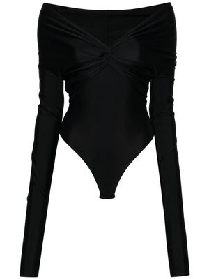 THE ANDAMANE twist-detail bodysuit - Black