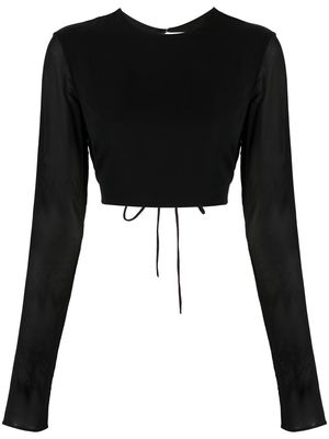 THE ANDAMANE waist tie-fastening top - Black