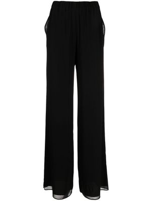 THE ANDAMANE wide-leg silk blend trousers - Black