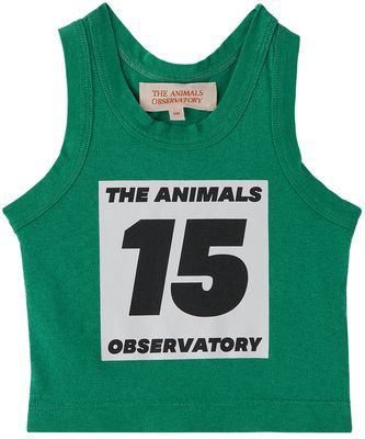 The Animals Observatory Baby Green '15' Tank Top
