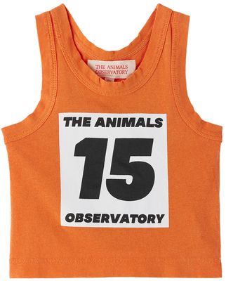 The Animals Observatory Baby Orange '15' Tank Top