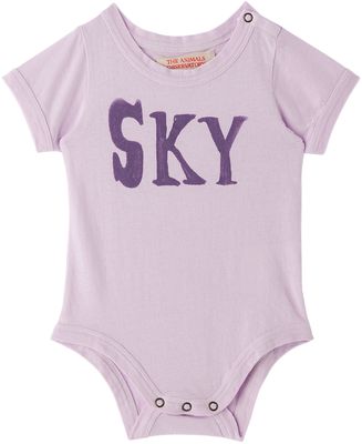 The Animals Observatory Baby Purple 'Sky' Bodysuit