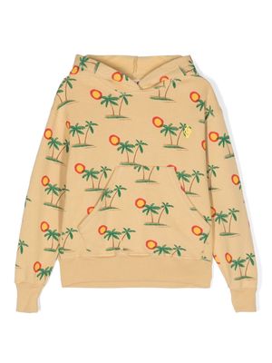 The Animals Observatory Beaver graphic-print cotton hoodie - Neutrals