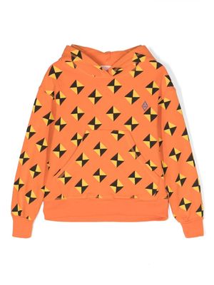 The Animals Observatory Beaver graphic-print cotton hoodie - Orange