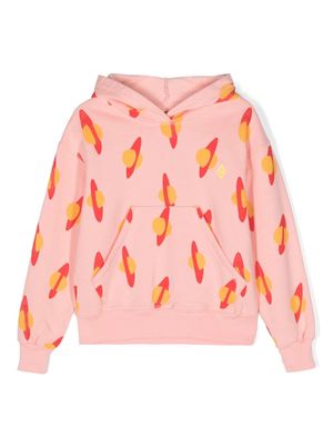 The Animals Observatory Beaver graphic-print cotton hoodie - Pink