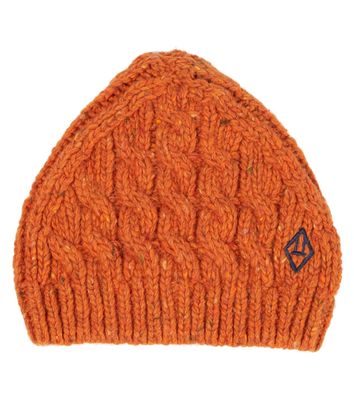 The Animals Observatory Cable-knit wool-blend beanie