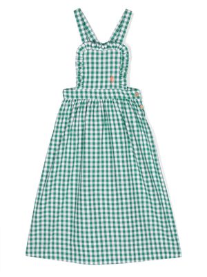 The Animals Observatory Cow Kids gingham dress - Green