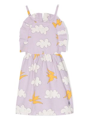 The Animals Observatory Dragonfly graphic-print cotton dress - Purple